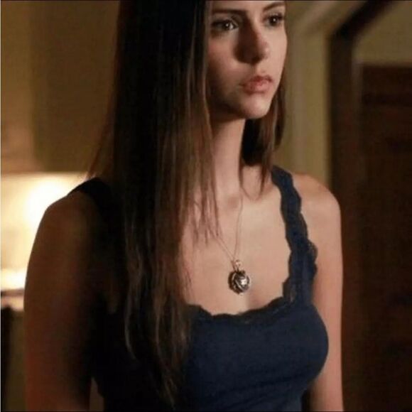 Y2K Vintage Tank Top Woman's XS American Eagle Green Lace Trim Eagle Logo Ribbed - Picture 10 of 10